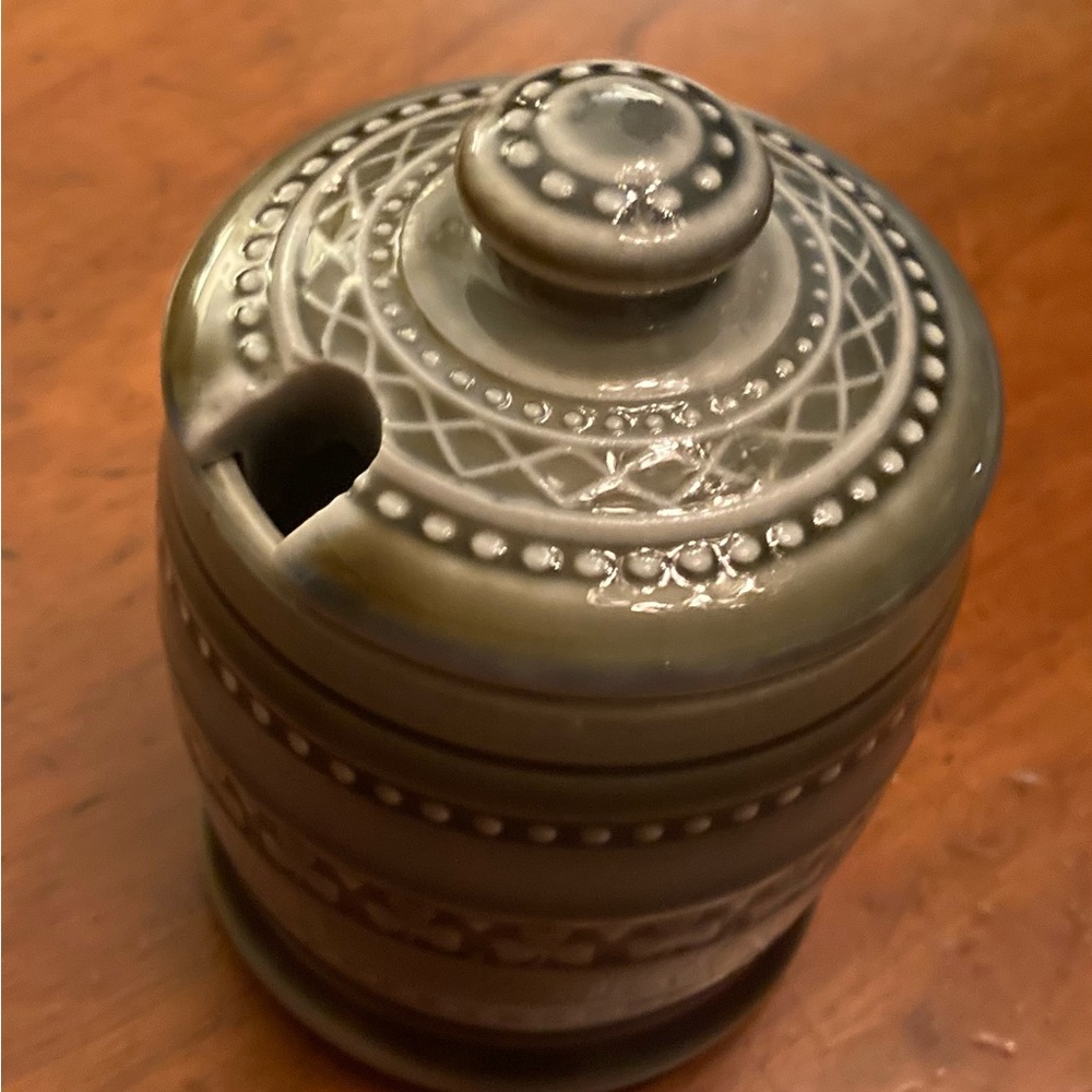Vintage Irish porcelain honey or jam, mustard pot,spoon slot made in England - Picture 4 of 12